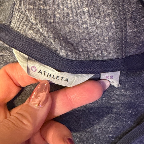 Women's  Hooded V-Neck Tunic Sweatshirt - Picture 3 of 3